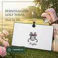 Personalized Golf Towel for Women | Magnetic Microfiber Waffle