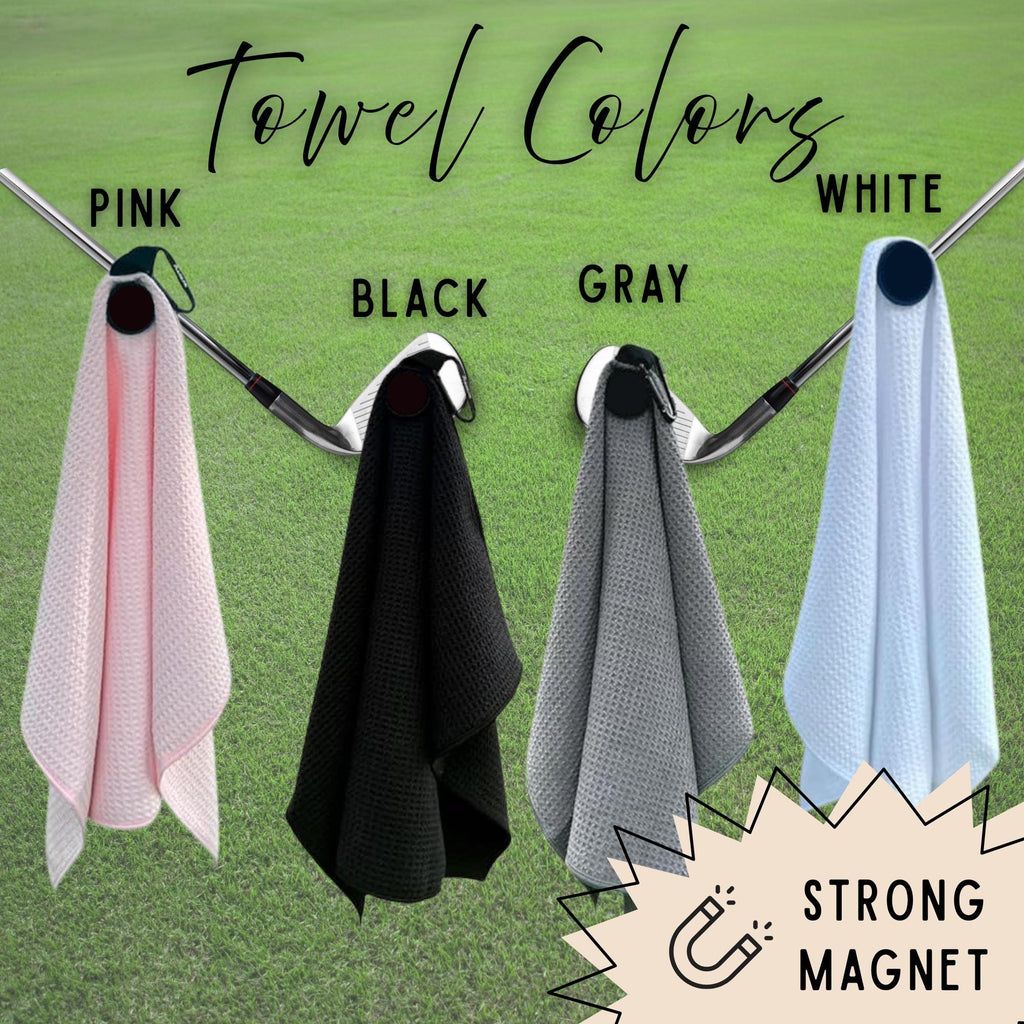 Personalized Golf Towel for Women | Magnetic Microfiber Waffle